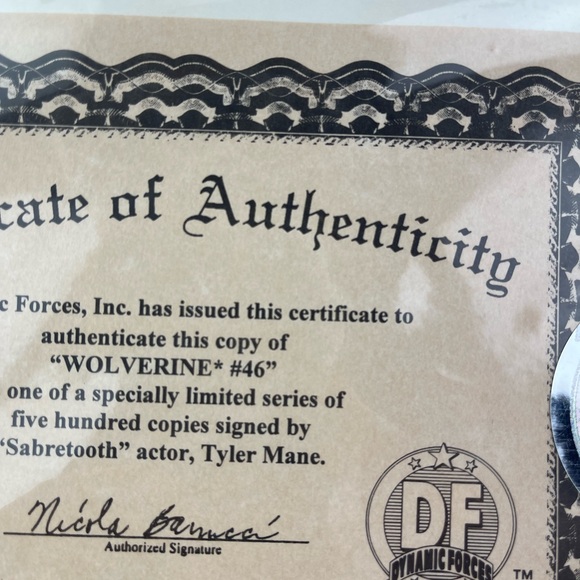 Wolverine Vol 2 #46 Dynamic Forces Variant Signed By Tyler Mane 79/500 - Picture 5 of 9